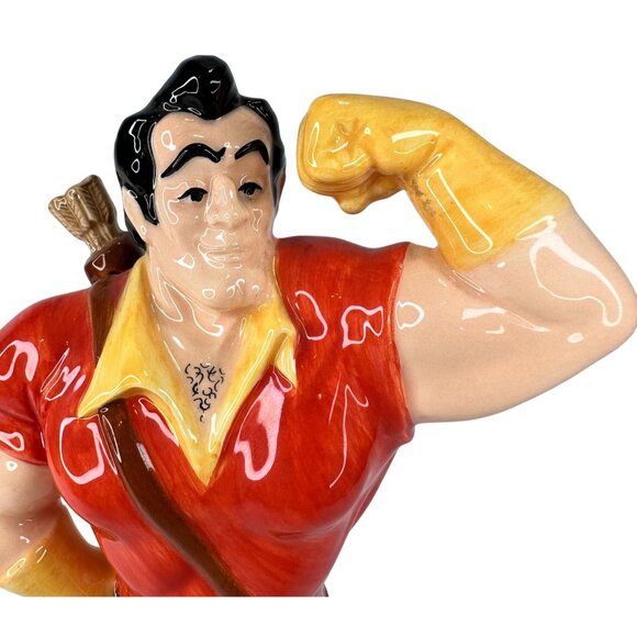 Disney Gaston Beauty and The Beast Villain Vintage Ceramic Figurine‎ 8.5" Tall - Picture 3 of 14